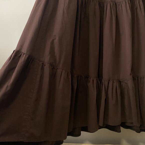 Handmade Plus Size Cotton Bamboo Chocolate Brown Dress - Picture 14 of 15